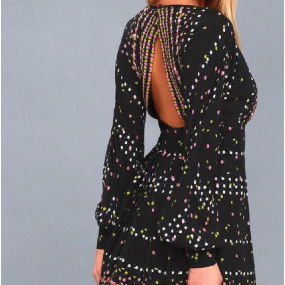 FREE PEOPLE CORYN LONG SLEEVE MINI DRESS 0 - Picture 2 of 3